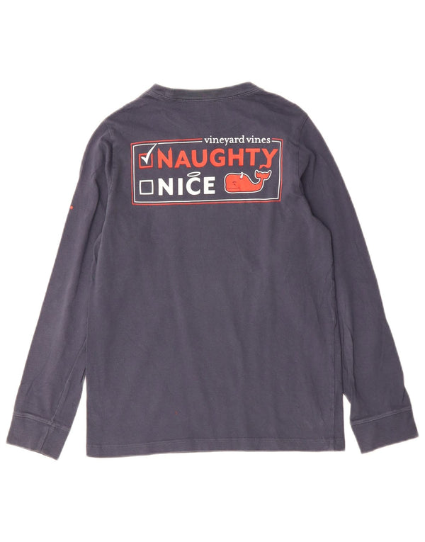 Vineyard Vines Boys Graphic Top Long Sleeve 11-12 Years Small Navy Blue
