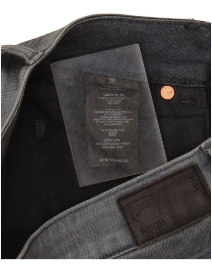 G-STAR Dame 3301 Skinny Jeans med lav talje W29 L32 Grå Bomuld
