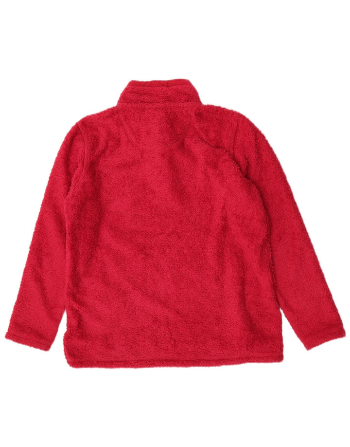 Besætningstøj Dame Button Neck Fleece Jumper UK 14 Large Pink Polyester