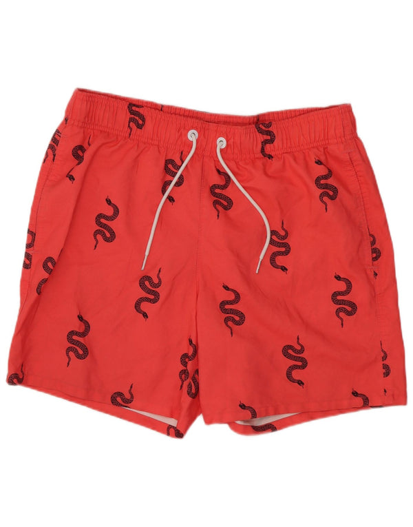 Hollister Badeshorts med abstrakt mønster til mænd, lille rød polyesterstrand