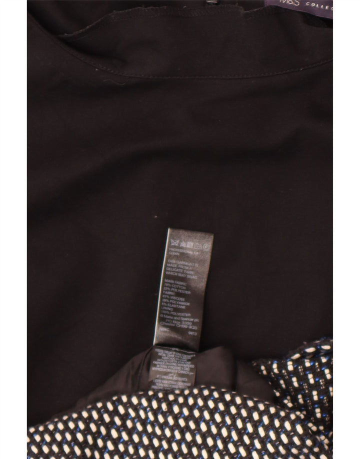 Marks & Spencer Womens Shift Dress UK 20 2XL Sort Geometrisk Bomuld