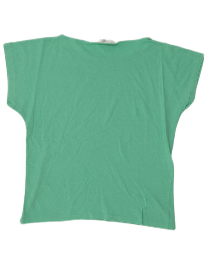 LACOSTE T-shirt top til kvinder størrelse 40 Medium turkis bomuld