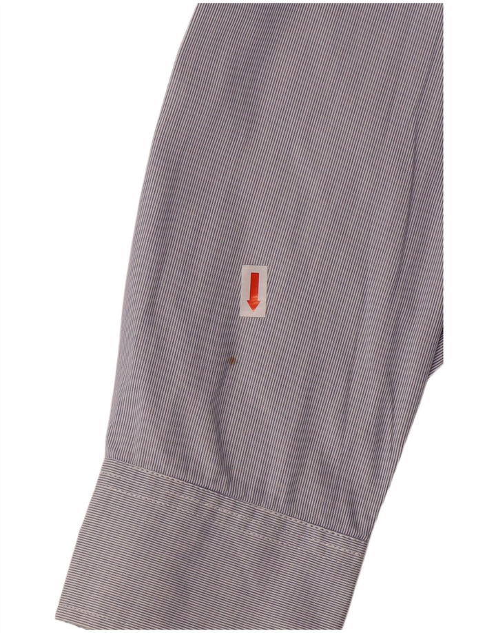 Cerruti 1881 herreskjorte XL blå nålestribet bomuld