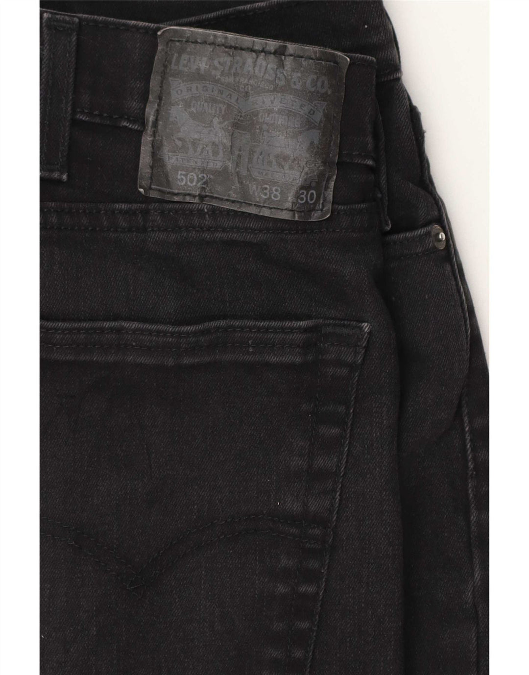 Levi's Herre 502 tilspidsede jeans W38 L26 sort bomuld