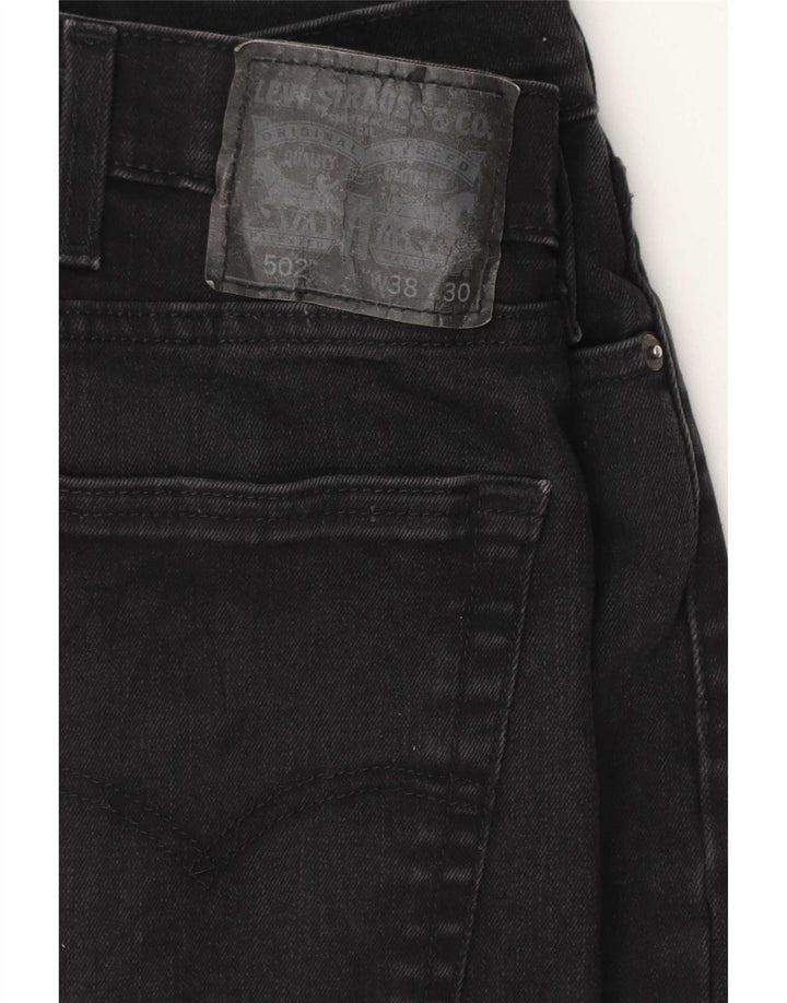 Levi's Herre 502 tilspidsede jeans W38 L26 sort bomuld
