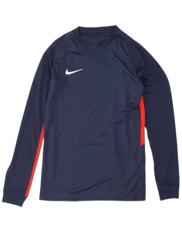 Nike Herre Dri Fit Top Langærmet Lille Marineblå Colourblock Polyester
