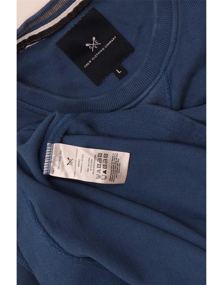 Crew Clothing Herre Sweatshirt Jumper Stor Blå Bomuld