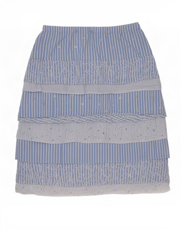 Tadashi nederdel med niveauer til kvinder Medium W30 Blue Floral Bomuld