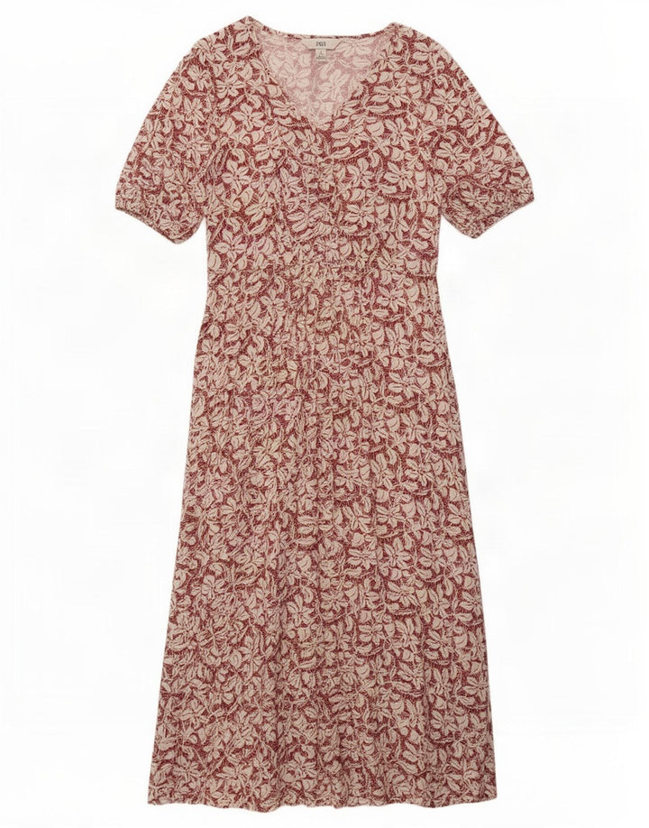 Marks & Spencer Dame Maxi Dress UK 8 Small Red Floral Viscose