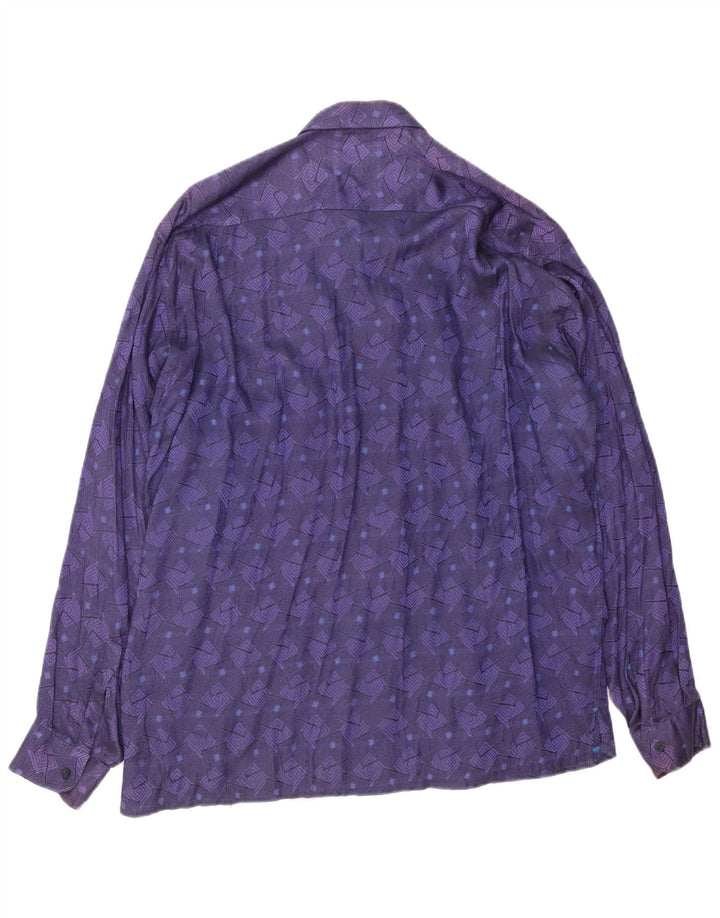 BOXER herreskjorte stor lilla geometrisk viskose