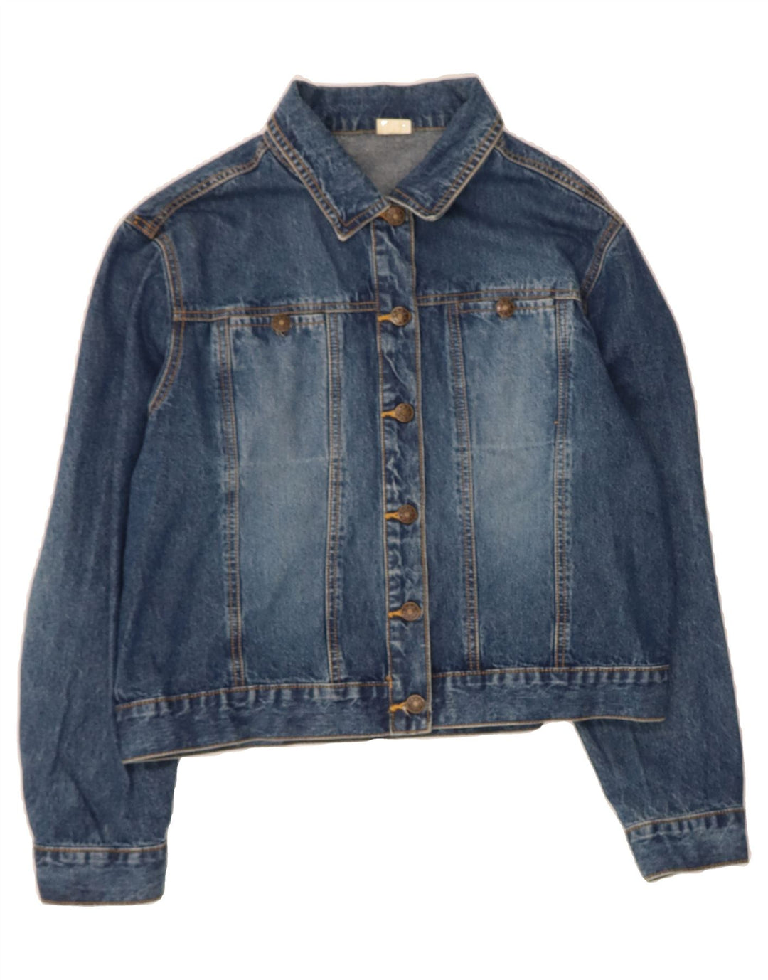 VINTAGE Womens Denim Jacket UK 18 XL Blue Cotton Vintage Vintage and Second-Hand Vintage from Messina Hembry 