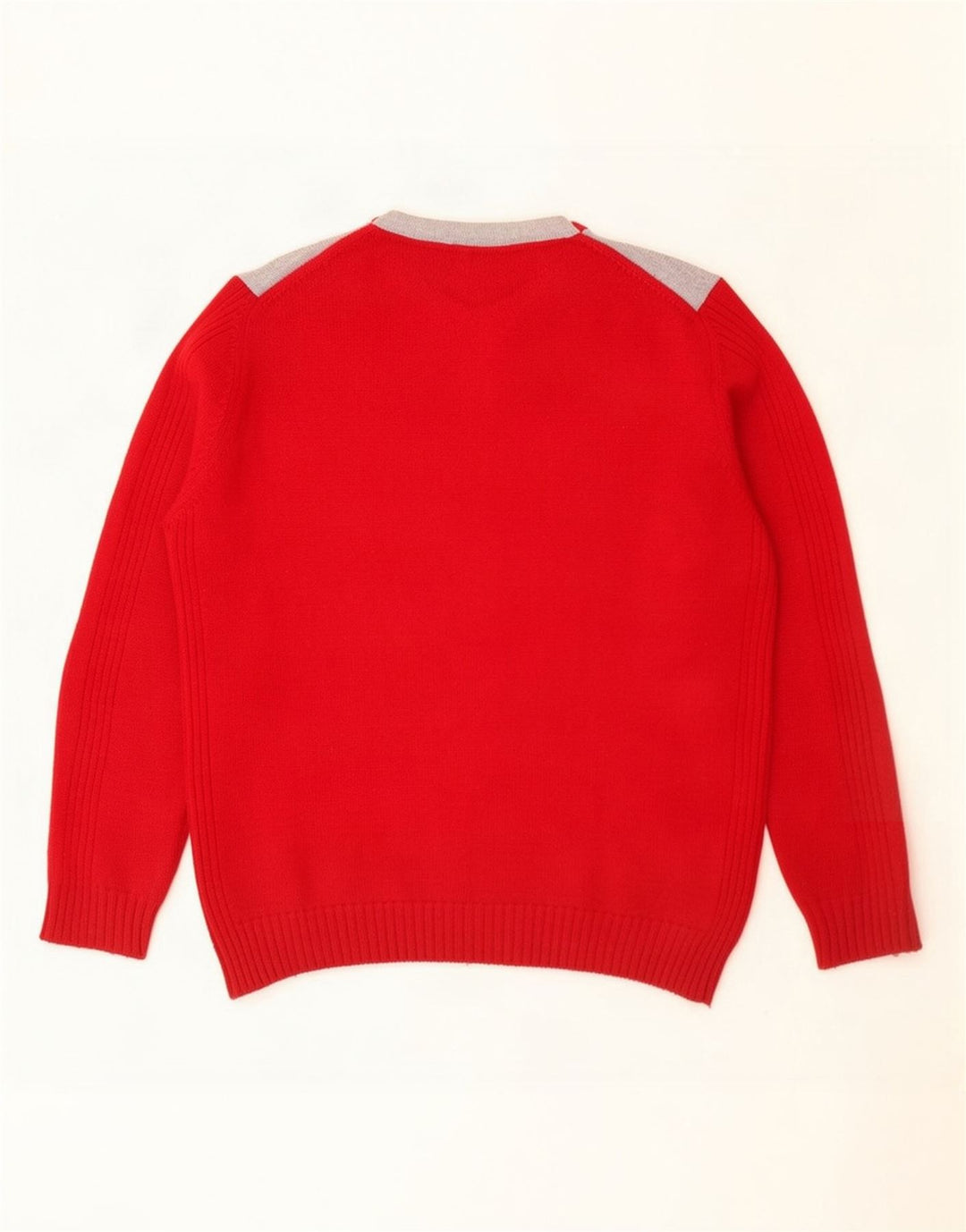 Trussardi Jeans Herre Crew Neck Jumper Sweater Medium Rød Colourblock