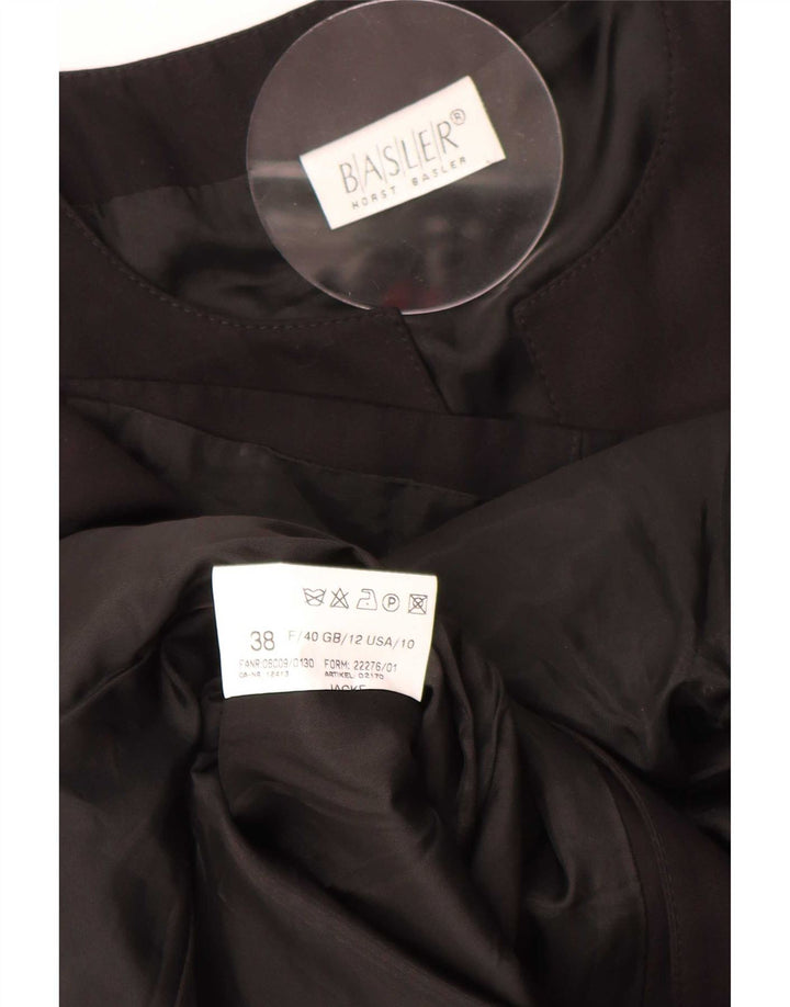 Basler Dame 5 Knapper Kortærmet Blazer Jacket UK 12 Medium Sort