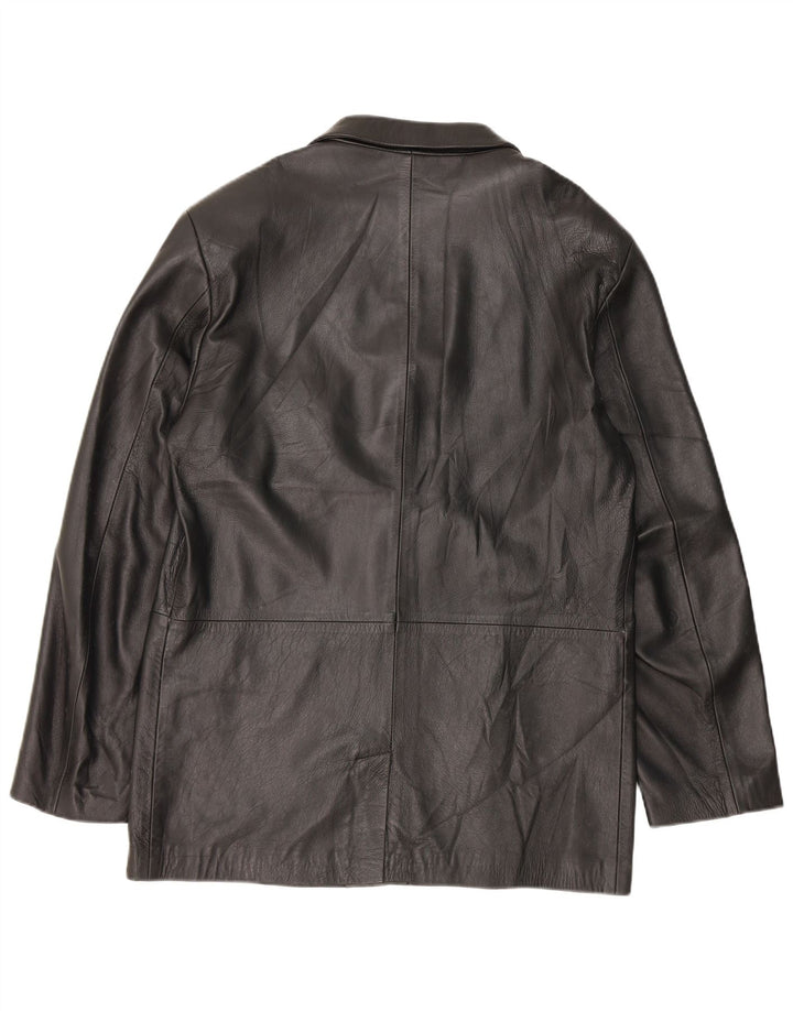 Vintage herre læderjakke IT 52 XL Sort