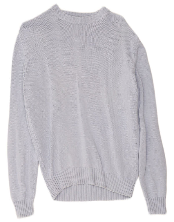 Zara Herre sweater med rund hals, mellemblå bomuld