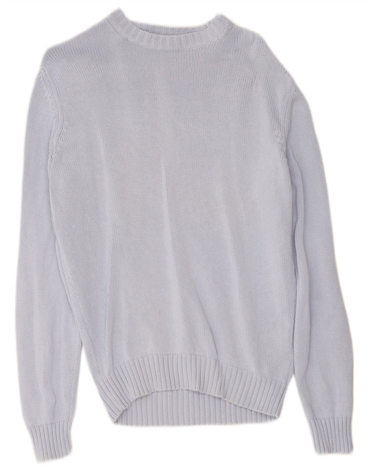 Zara Herre sweater med rund hals, mellemblå bomuld