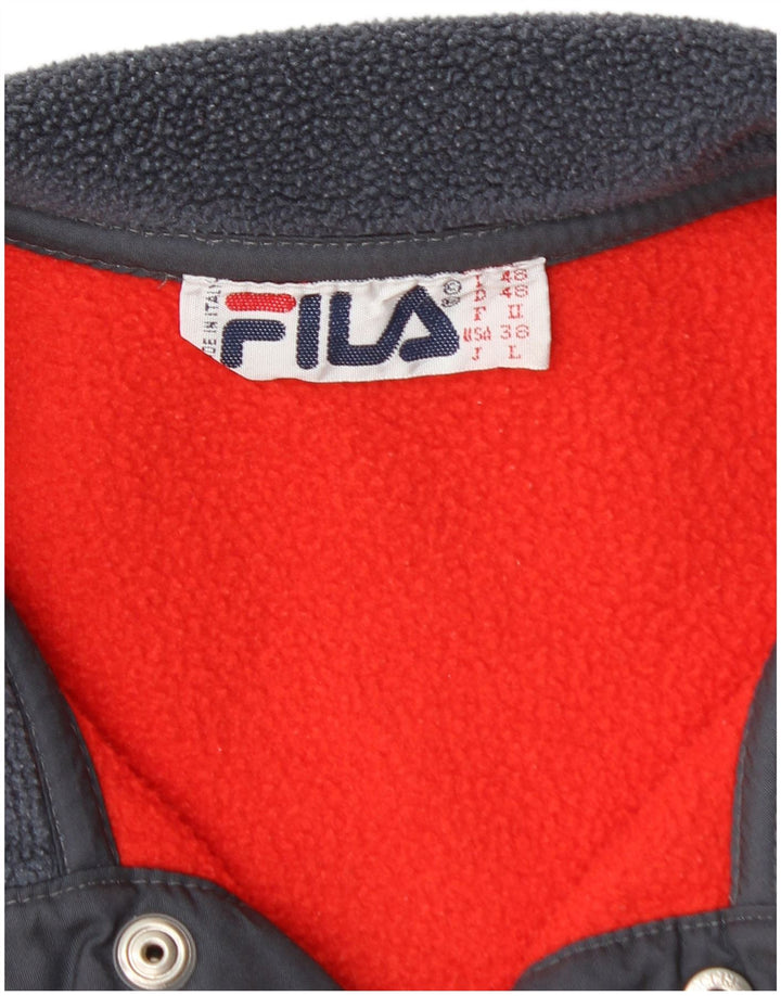 Fila Herre Button Neck Fleece Jumper IT 48 Medium Rød