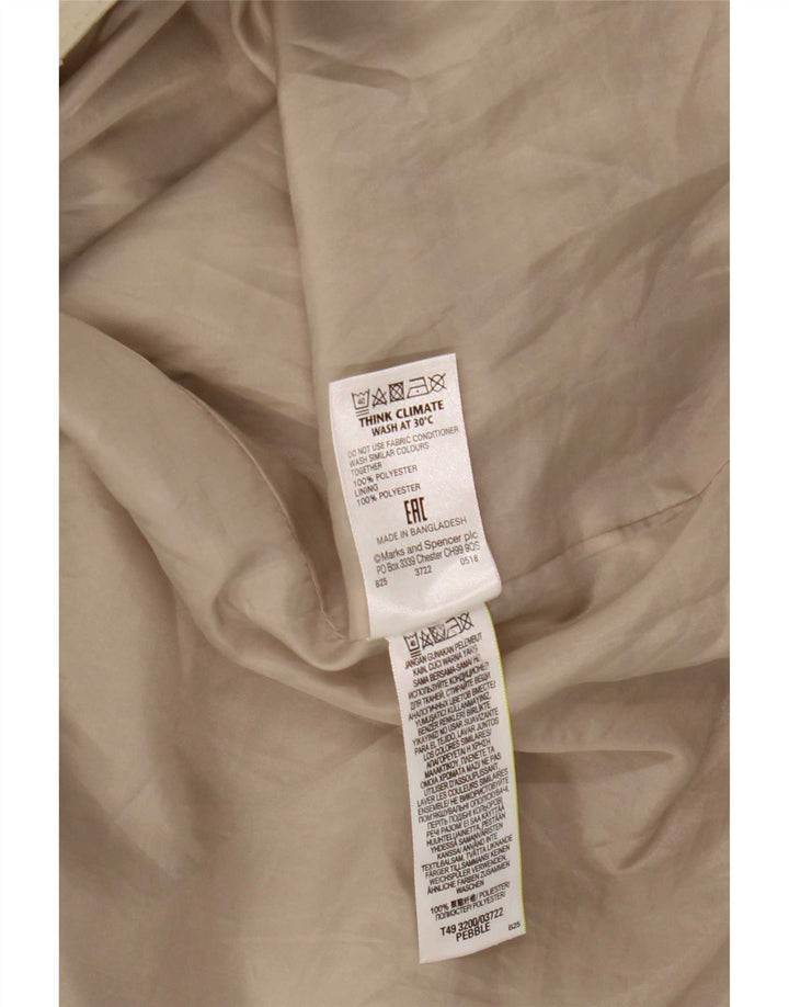 Marks & Spencer Trench Coat til kvinder UK 20 2XL Beige Polyester