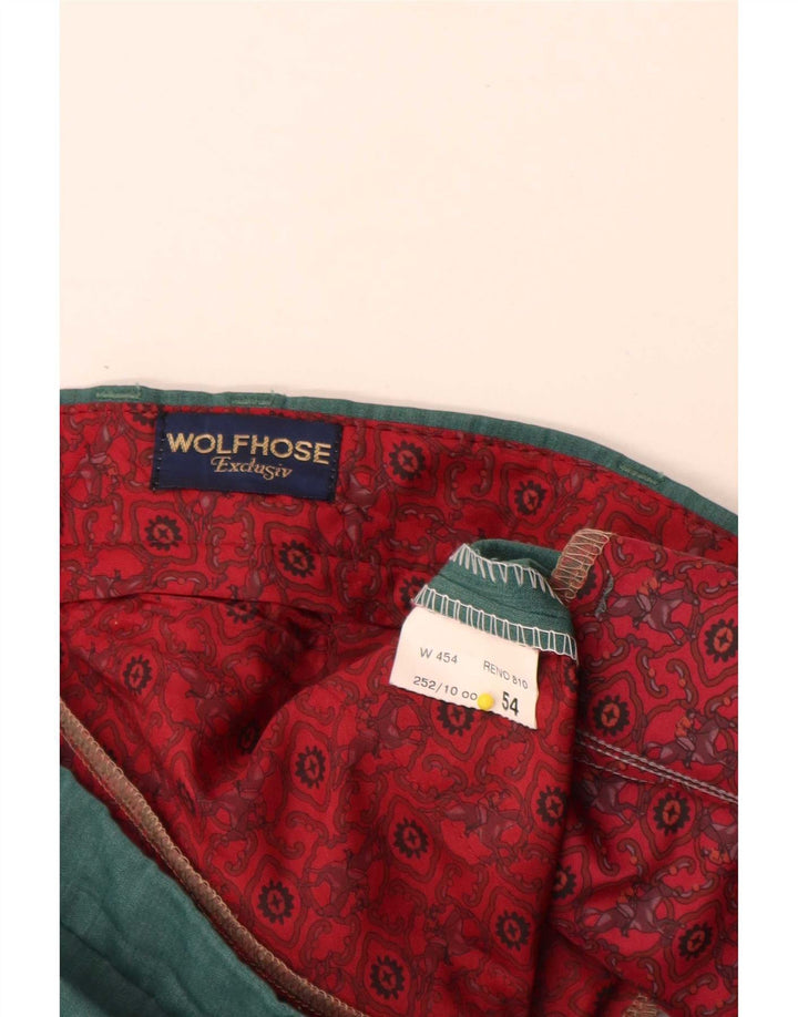 Vintage Herre Pegged Suit Bukser IT 54 2XL W38 L30 Grøn Polyester