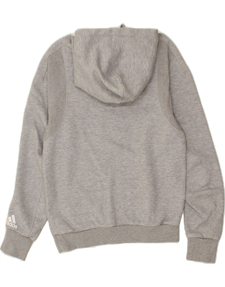 ADIDAS Mens Graphic Hoodie Jumper Small Grey Cotton Vintage Adidas and Second-Hand Adidas from Messina Hembry 