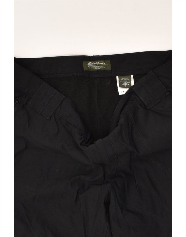 EDDIE BAUER Womens Windbreaker Trousers US 12 Large W34 L32  Black Nylon | Vintage Eddie Bauer | Thrift | Second-Hand Eddie Bauer | Used Clothing | Messina Hembry 