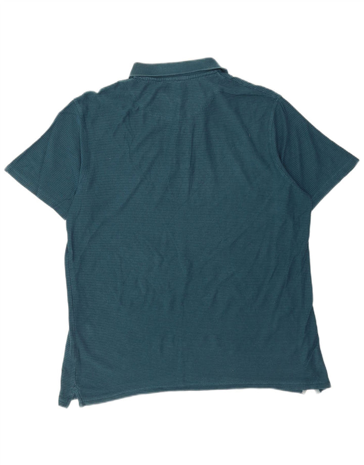 Mountain Warehouse Herre IsoCool Polo Shirt Large Blue Pinstripe Bomuld