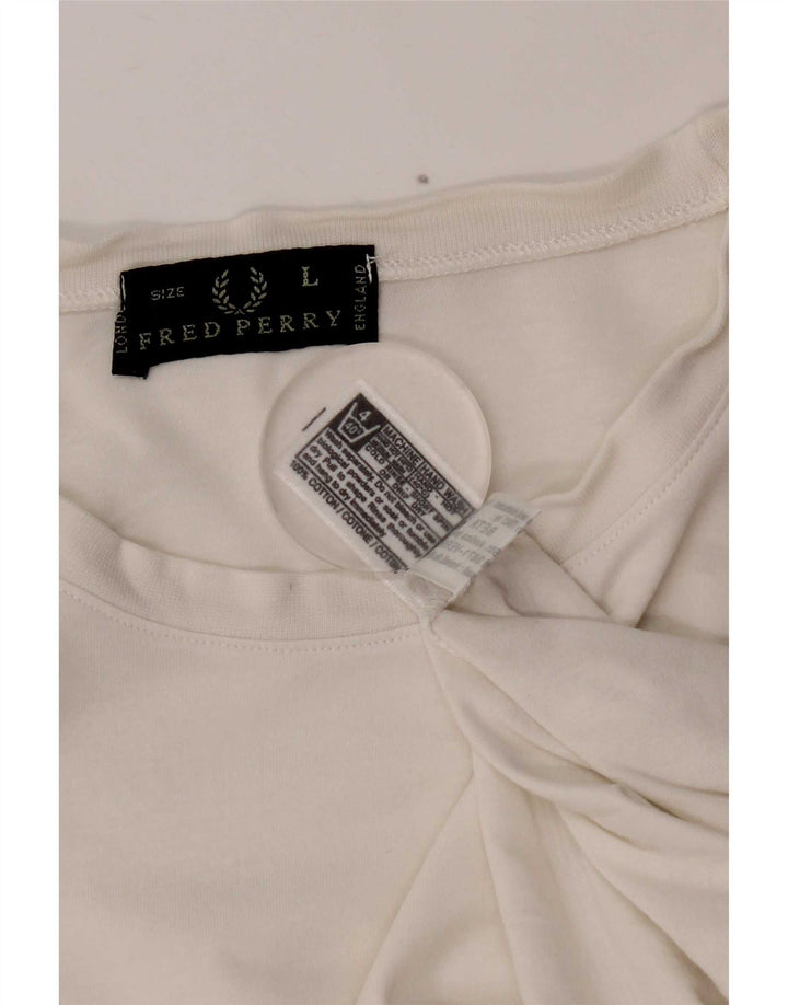 Fred Perry Herre T-Shirt Top Stor Hvid Bomuld