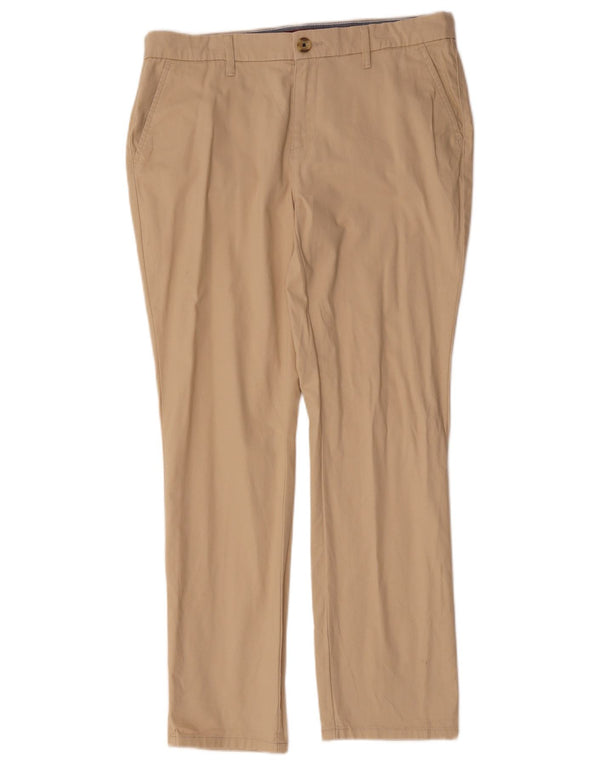 Tommy Hilfiger Womens Slim Chino Trousers US 10 Large W34 L29 Beige Cotton