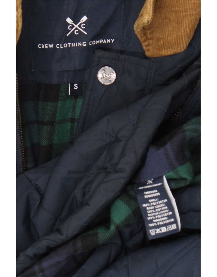 Crew Clothing Herre quiltet jakke UK 36 Small Navy Blue Polyester