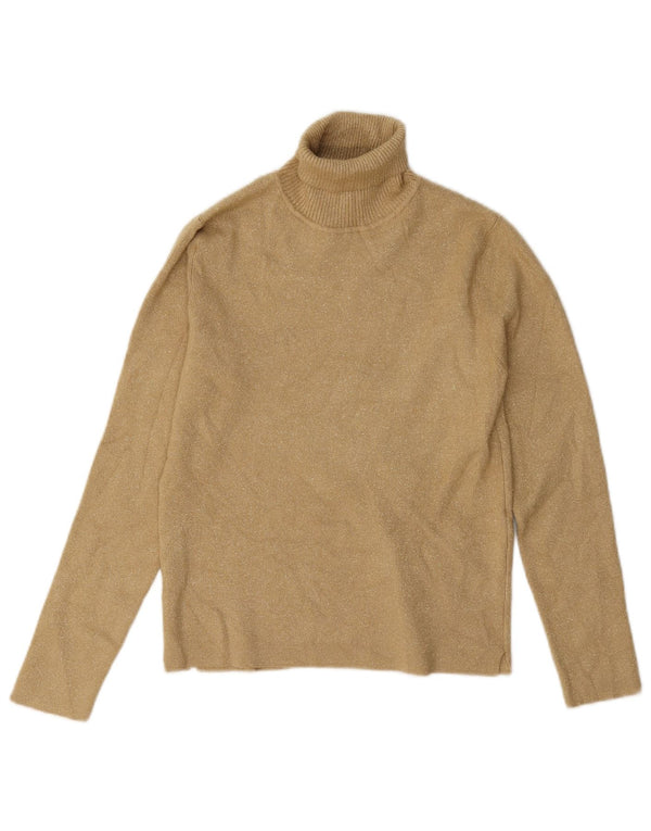 Zara Pige Rullehalstrøje 11-12 År Beige Viscose