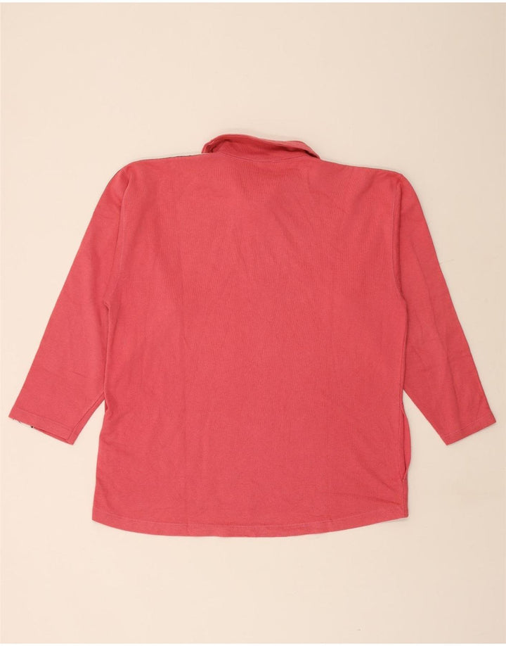 ASICS Herre Grafisk Zip Neck Sweatshirt Jumper Large Pink Bomuld