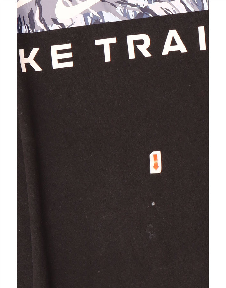 Nike Herre Dri Fit Grafisk T-Shirt Top Stor Sort Bomuld