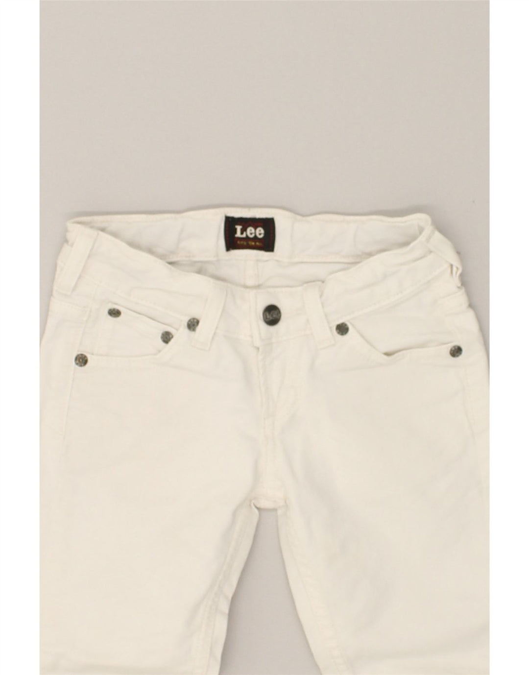 LEE Girls Elly Slim Jeans 4-5 Years W20 L19 White Cotton | Vintage Lee | Thrift | Second-Hand Lee | Used Clothing | Messina Hembry 