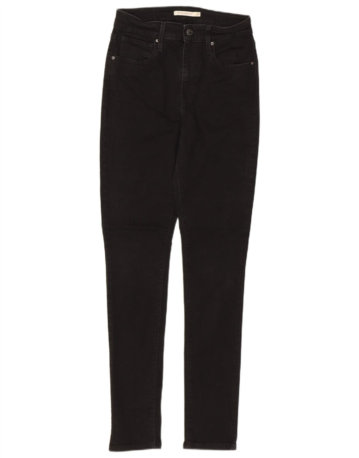 LEVI'S Dame 721 Skinny Jeans med høj talje W27 L30 sort bomuld