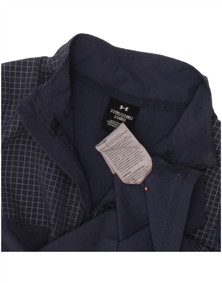 UNDER ARMOUR Drenge Grafisk Pullover træningsdragt Top 2-3 år Navy Blue Check