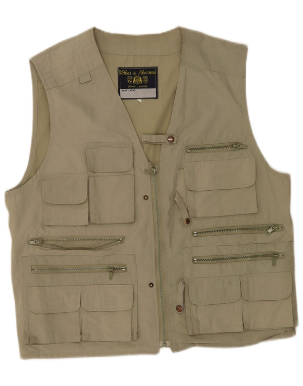 Wilkes&Akerman Mens Utility Gilet UK 40 Large Khaki