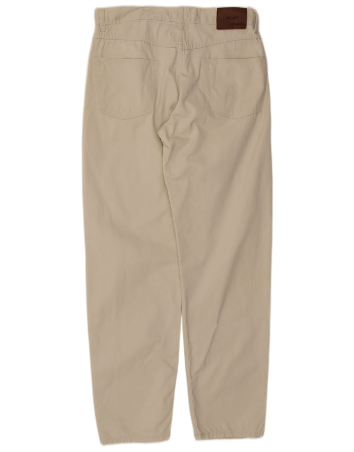 HUGO BOSS Herre Arkansas Tapered Jeans W34 L32 Hvid Bomuld