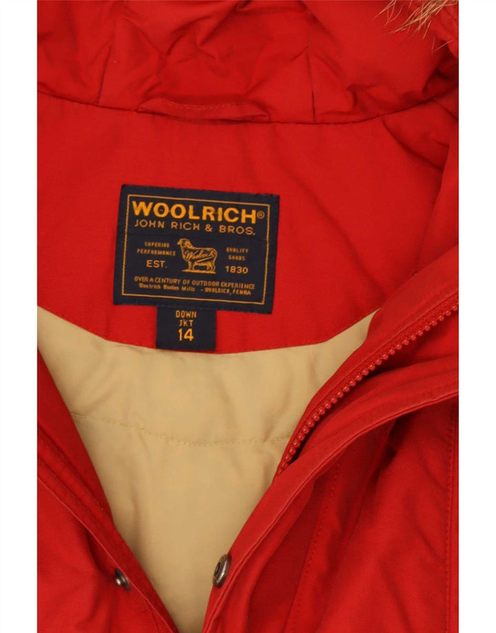 Woolrich hættejakke til drenge 13-14 år rød bomuld