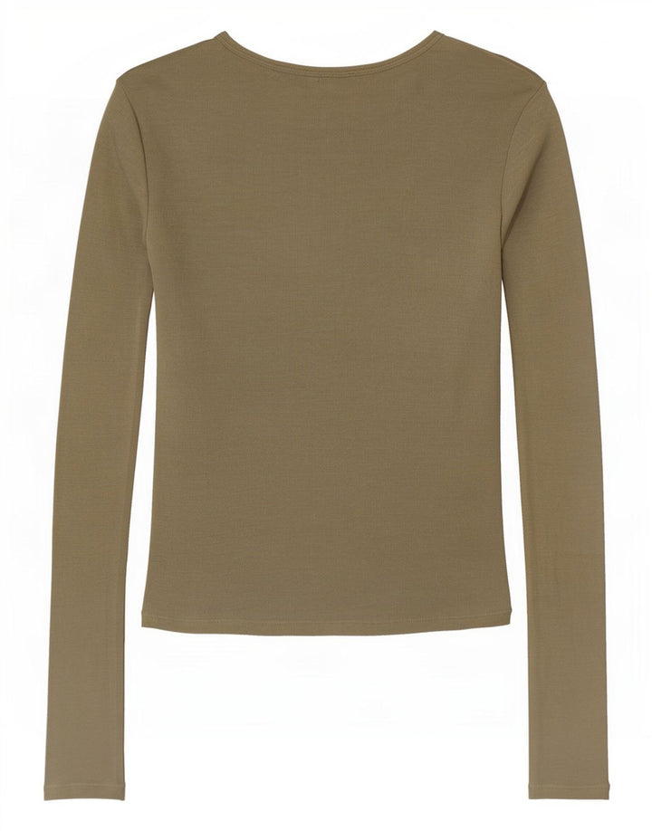 Zara Dametop Langærmet UK 12 Medium Khaki