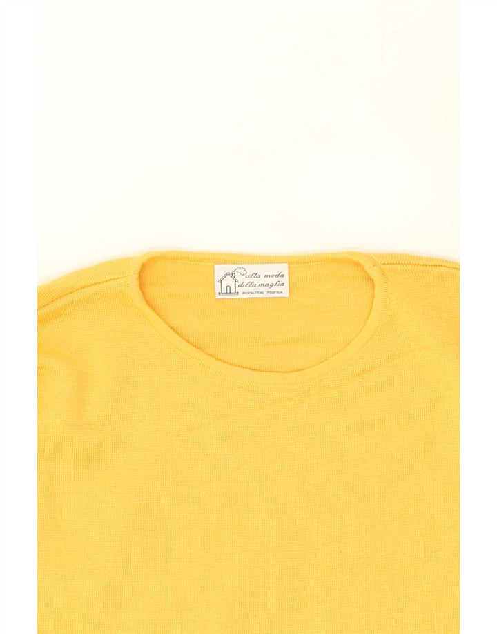 ALTA MODA Womens Crew Neck Jumper Sweater UK 14 Large Yellow | Vintage Alta Moda | Thrift | Second-Hand Alta Moda | Used Clothing | Messina Hembry 