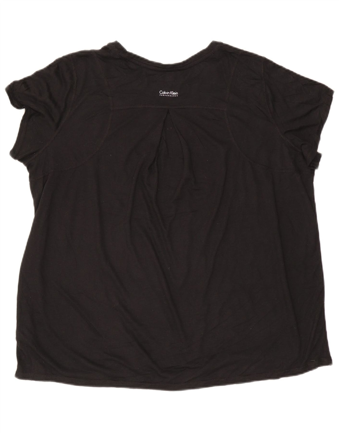 CALVIN KLEIN Dame T-Shirt Top UK 20 2XL Sort Polyester
