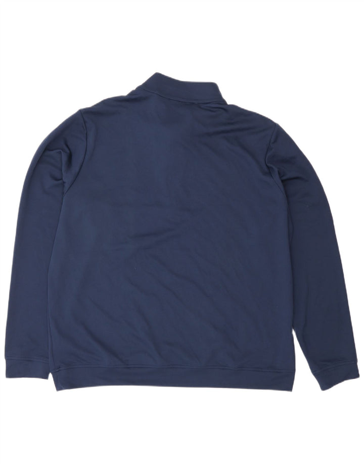 Adidas Sweatshirt med lynlås til mænd XL marineblå polyester