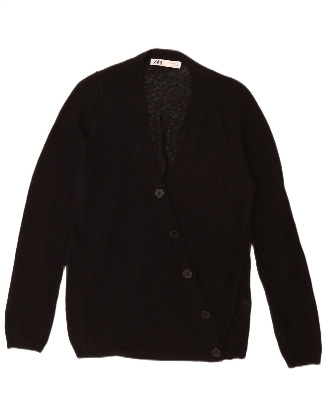 Zara Dame Cardigan Sweater UK 10 Small Black Acryl