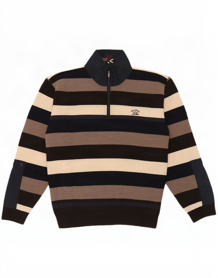 Paul & Shark Herre Zip Neck Jumper Sweater XL Flerfarvet Stribet