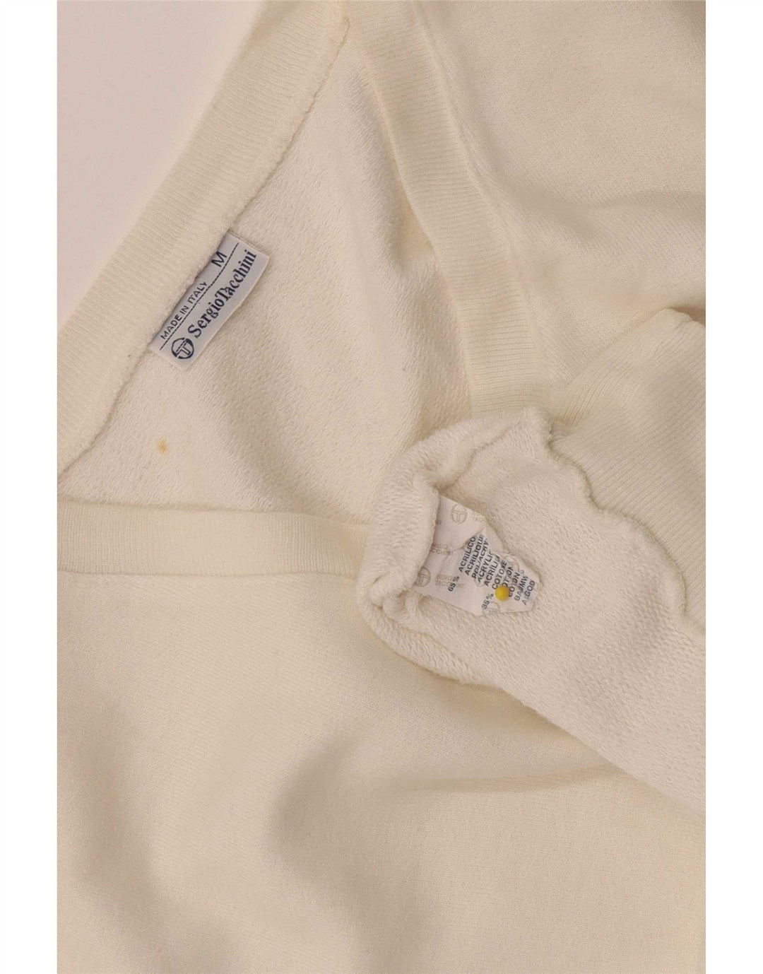 Sergio Tacchini Herre Ærmeløs Sweatshirt Jumper Medium Hvid Akryl