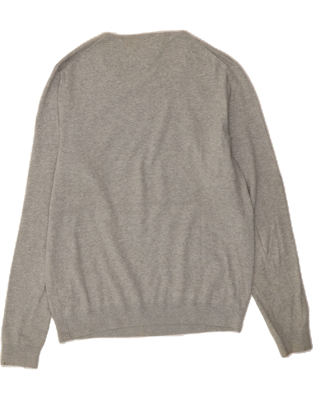 TOMMY HILFIGER Mens Boat Neck Jumper Sweater Large Grey Cotton Vintage Tommy Hilfiger and Second-Hand Tommy Hilfiger from Messina Hembry 