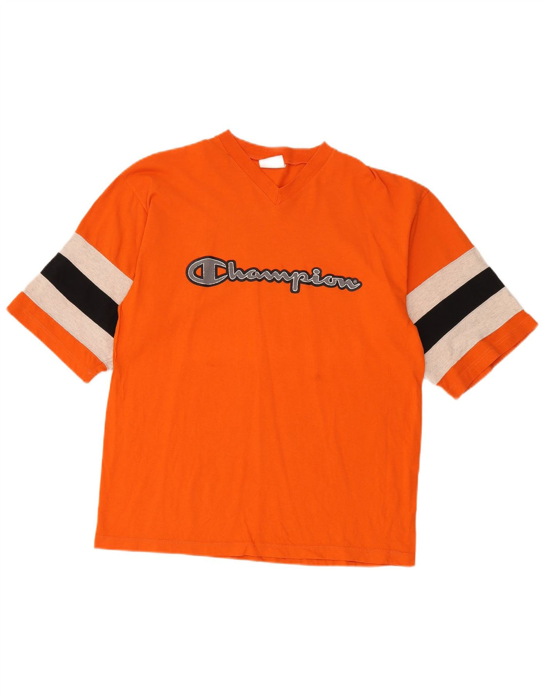Champion Herre grafisk T-shirt Top Medium Orange Colourblock Bomuld