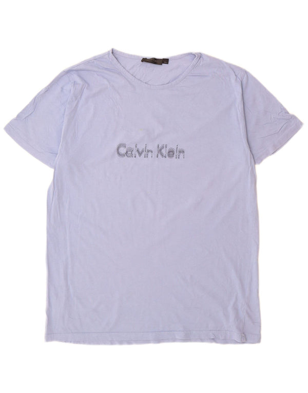 Calvin Klein Herre Grafisk T-Shirt Top 2XL Blå Bomuld