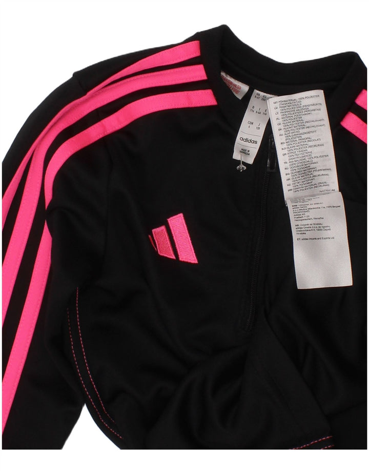 Adidas Girls Aeroready Zip Neck Pullover Træningsdragt Top 5-6 år Sort