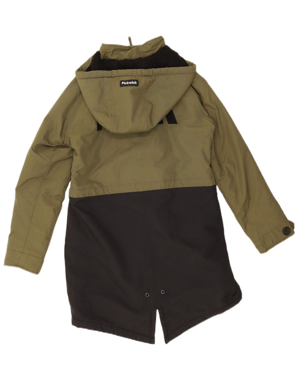 Pickwick Oversized Parkajakke med hætte til kvinder DK 10 Small Green Colourblock